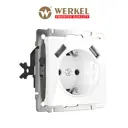 Розетка встраиваемая Werkel a051141 с заземлением шторками и 2USB цвет белый