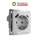 Розетка USB встраиваемая Werkel W1171765 с заземлением со шторкой цвет серебряный матовый
