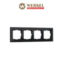 Рамка для розеток и выключателей Werkel Favorit 4 поста цвет черный