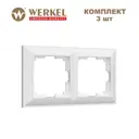 Рамка для розеток и выключателей Werkel Fiore 2 поста цвет белый 3 шт.