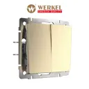 Выключатель Werkel двухклавишный (шампань рифленый) W1120010