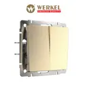 Выключатель Werkel двухклавишный проходной (шампань рифленый) W1122010