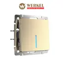 Выключатель Werkel одноклавишный проходной с подсветкой (шампань рифленый) W1112110