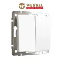 Выключатель проходной встраиваемый Werkel a059272 2 клавиши цвет белый матовый