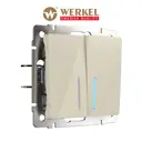 Выключатель проходной встраиваемый Werkel a051477 2 клавиши цвет слоновая кость