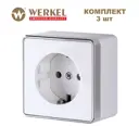 Розетка накладная Werkel Gallant a068959 с заземлением цвет белый 3 шт.