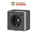 Розетка USB накладная Werkel Gallant DB-02-80 с заземлением со шторкой цвет графит рифленый