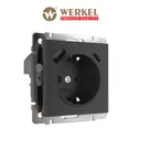 Розетка функциональная встраиваемая Werkel a056275 с заземлением цвет черный