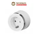 Розетка накладная Werkel Vintage a055918 с заземлением цвет белый матовый/хром
