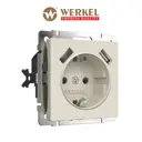 Розетка USB встраиваемая Werkel W1171562 с заземлением со шторкой цвет айвори матовый