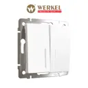 Выключатель проходной встраиваемый Werkel a062402 2 клавиши с подсветкой цвет белый матовый