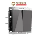 Выключатель перекрестный встраиваемый Werkel Встраиваемые механизмы W1123044 2 клавиши цвет графит