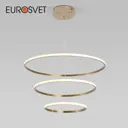 Люстра подвесная светодиодная Eurosvet 90264/3 с пультом управления 28 м² регулируемый белый свет цвет жёлтый/золотой