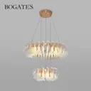 Люстра подвесная светодиодная хрустальная Bogate's 90374/2 11 м² нейтральный белый свет цвет жёлтый/золотой
