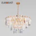 Люстра подвесная хрустальная Eurosvet a060643 Elegante 10 ламп 18 м² цвет золото-прозрачный