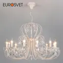 Люстра с хрусталем EUROSVET 3305/12 белый с золотом