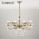 Люстра с хрусталем EUROSVET 3281/8 античная бронза