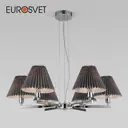 Подвесная люстра с декоративными абажурами EUROSVET 60136/6 хром/графит