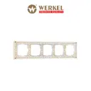 Рамка для розеток и выключателей Werkel Antik 5 постов цвет белое золото