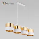 Светильник подвесной TK LIGHTING a062975 Hilton 4 лампы 16 м² цвет белый/золото