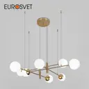 Светильник подвесной Eurosvet 70146/8 Planet 8 ламп 16 м² цвет латунь,белый матовый