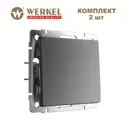 Выключатель встраиваемый Werkel Встраиваемые механизмы a069052 1 клавиша цвет графит матовый 2 шт.