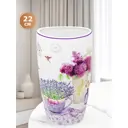 Ваза Elan gallery "Лаванда" фарфоровая белая, сиреневая, зеленая 22 см