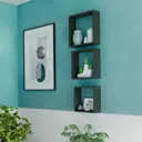 Полка настенная Spaceo 24x24 см/27x27 см/30x30 см МДФ цвет чёрный 3 шт