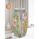 Ваза Elan gallery "Времена суток" 1.5 л фарфоровая белая, бежевая, зеленая, коричневая, желтая, розовая, голубая 21 см