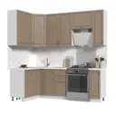 Кухонный гарнитур Стендмебель МоденаКГ130-170в-БДК 170x237x60 см ЛДСП цвет дуб кофе