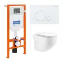 Комплект инсталляция с унитазом Belbagno onda BB066CHR BB870SC с клавишей смыва цвет белый