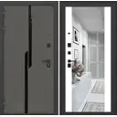 Входная дверь Labirintdoors Карбон 205x88см левый цвет белый софт/лофт графит с зеркалом ФЛЗ-1