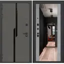 Входная дверь Labirintdoors Карбон 205x88см левый цвет бетон светлый/лофт графит с зеркалом ФЛЗ-1