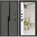 Входная дверь Labirintdoors Карбон 205x88см левый цвет белый софт/лофт графит с зеркалом