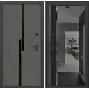 Входная дверь Labirintdoors Карбон 205x88см левый цвет черный кварц/лофт графит с зеркалом