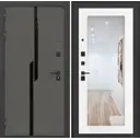 Входная дверь Labirintdoors Карбон 205x88см левый цвет белое дерево/лофт графит с зеркалом П18
