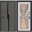 Входная дверь Labirintdoors Карбон 205x88см правый цвет сандал белый/лофт графит с зеркалом П18