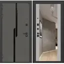 Входная дверь Labirintdoors Карбон 205x96см левый цвет грей софт/лофт графит с зеркалом ФЛЗ-1