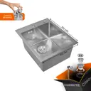 Мойка для кухни Glyph GL34050/W02-114 50x40 см глубина чаши 22 см нержавеющая сталь цвет сатин