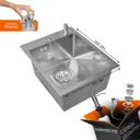 Мойка для кухни Glyph GL34050/W02-114/W405A 50x40 см глубина чаши 22 см нержавеющая сталь цвет сатин