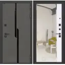 Входная дверь Labirintdoors Карбон 205x96см правый цвет белый софт/лофт графит с зеркалом
