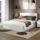 Кровать Трия Хилтон ПМ 160x200 см ЛДСП цвет белый/ателье светлый