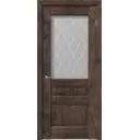 Дверь межкомнатная со стеклом Магнолия 90x200 см ПВХ цвет акация темная с замком и петлями