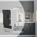 Кухонный шкаф напольный с ящиком Неро 40x82.5x58 см МДФ цвет графит