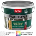 Краска для деревянных фасадов Brite Woodstyle Prof моющаяся матовая цвет прозрачный база С 9 л