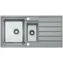 Мойка для кухни Seaman Eco Roma SMR-9750B два отверстия с вентиль-автоматом цвет серебристый