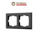 Рамка для розеток и выключателей Werkel Stark 2 поста цвет черный