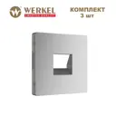 Накладка для телефонной розетки Werkel WL09-RJ-11-CP RJ11 цвет серебряный рифленый 3 шт.