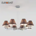 Подвесная люстра с декоративными абажурами EUROSVET 60136/8 хром/графит