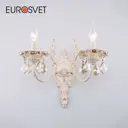 Настенный светильник EUROSVET 3281/2 белый с золотом/тонированный хрусталь Strotskis цвет белый